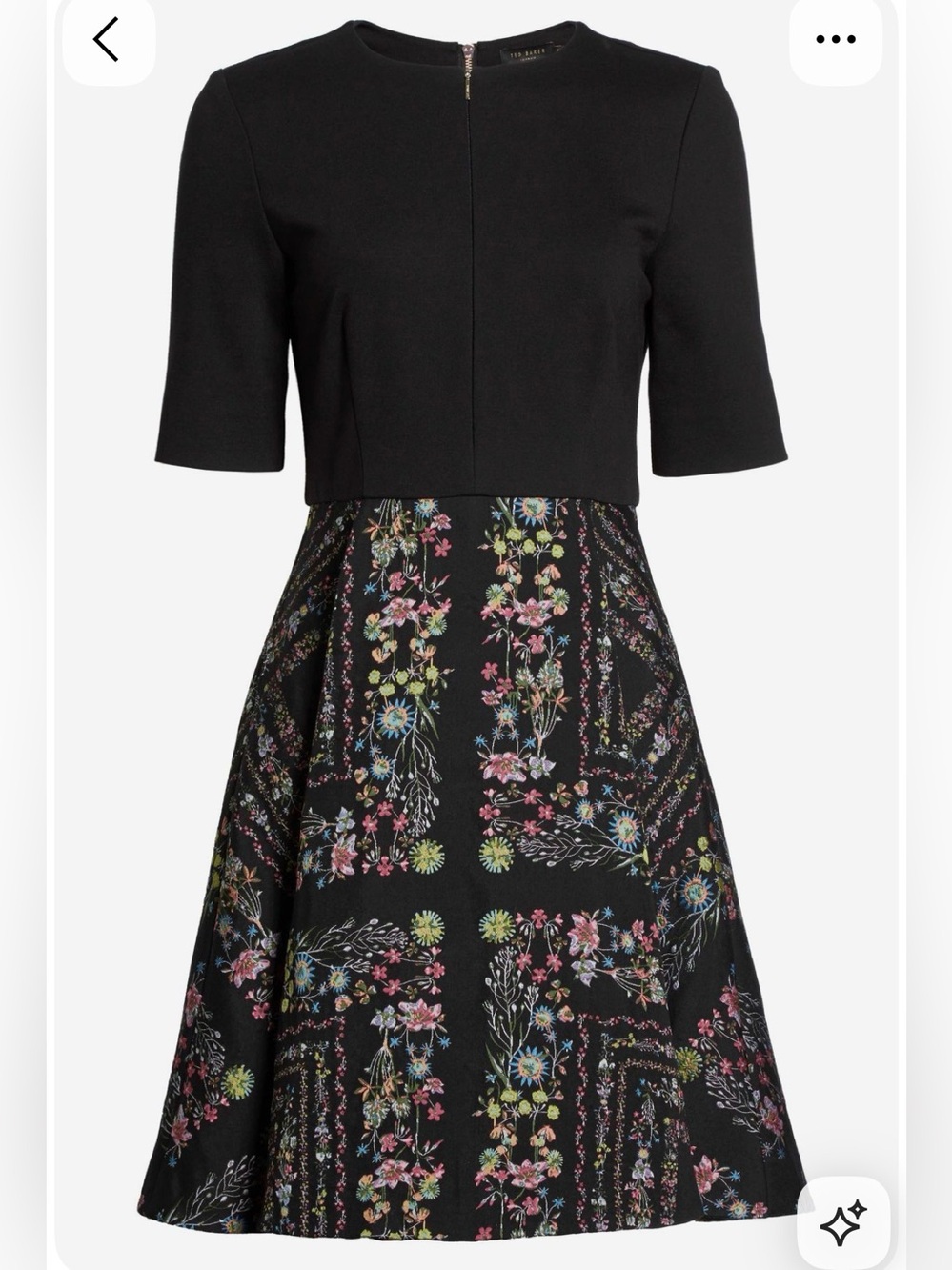 Ted Baker Floral Jacquard Dress Size 1
